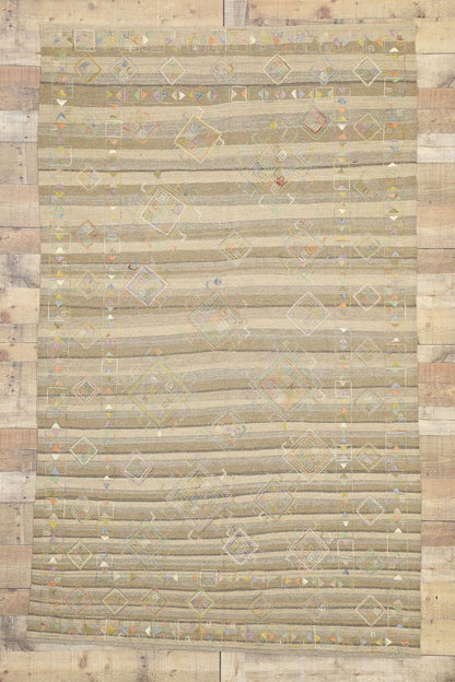 5 x 8 Vintage Uzbek Afghan Kilim Rug 80104