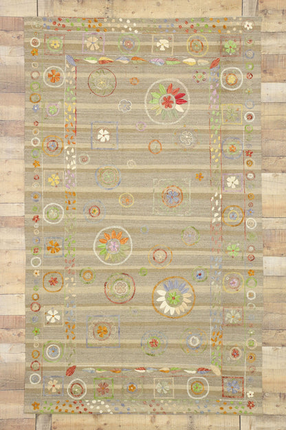 5 x 8 Vintage Uzbek Afghan Kilim Rug 80109