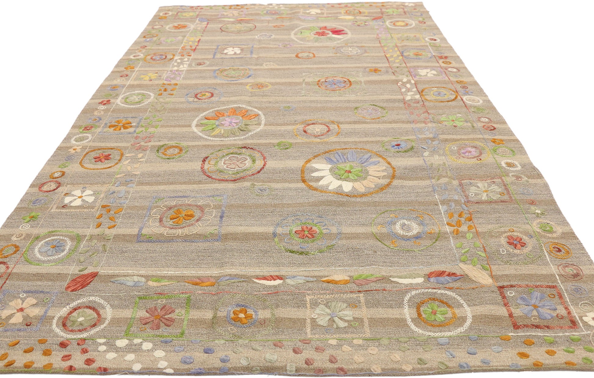 5 x 8 Vintage Uzbek Afghan Kilim Rug 80109