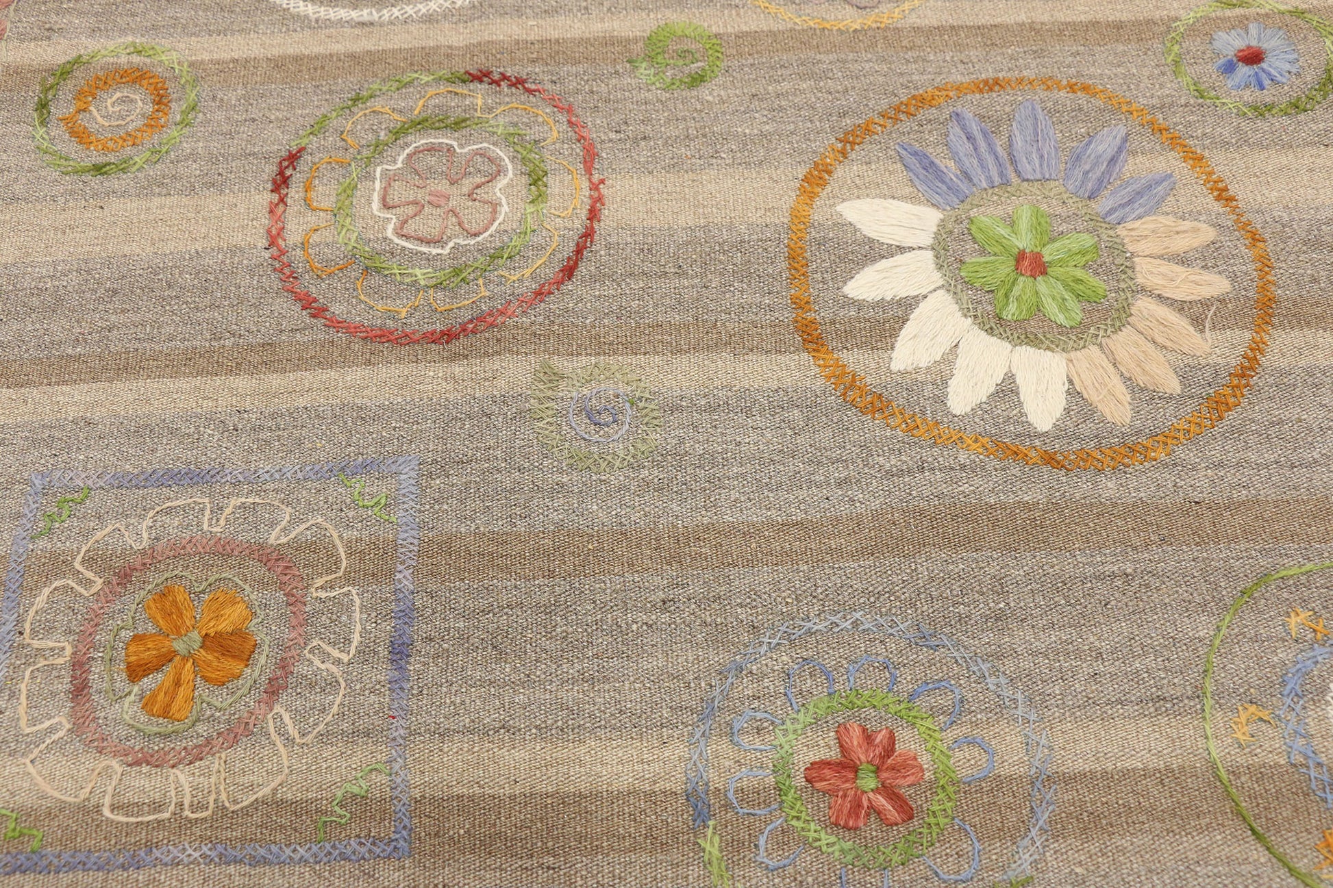 5 x 8 Vintage Uzbek Afghan Kilim Rug 80109
