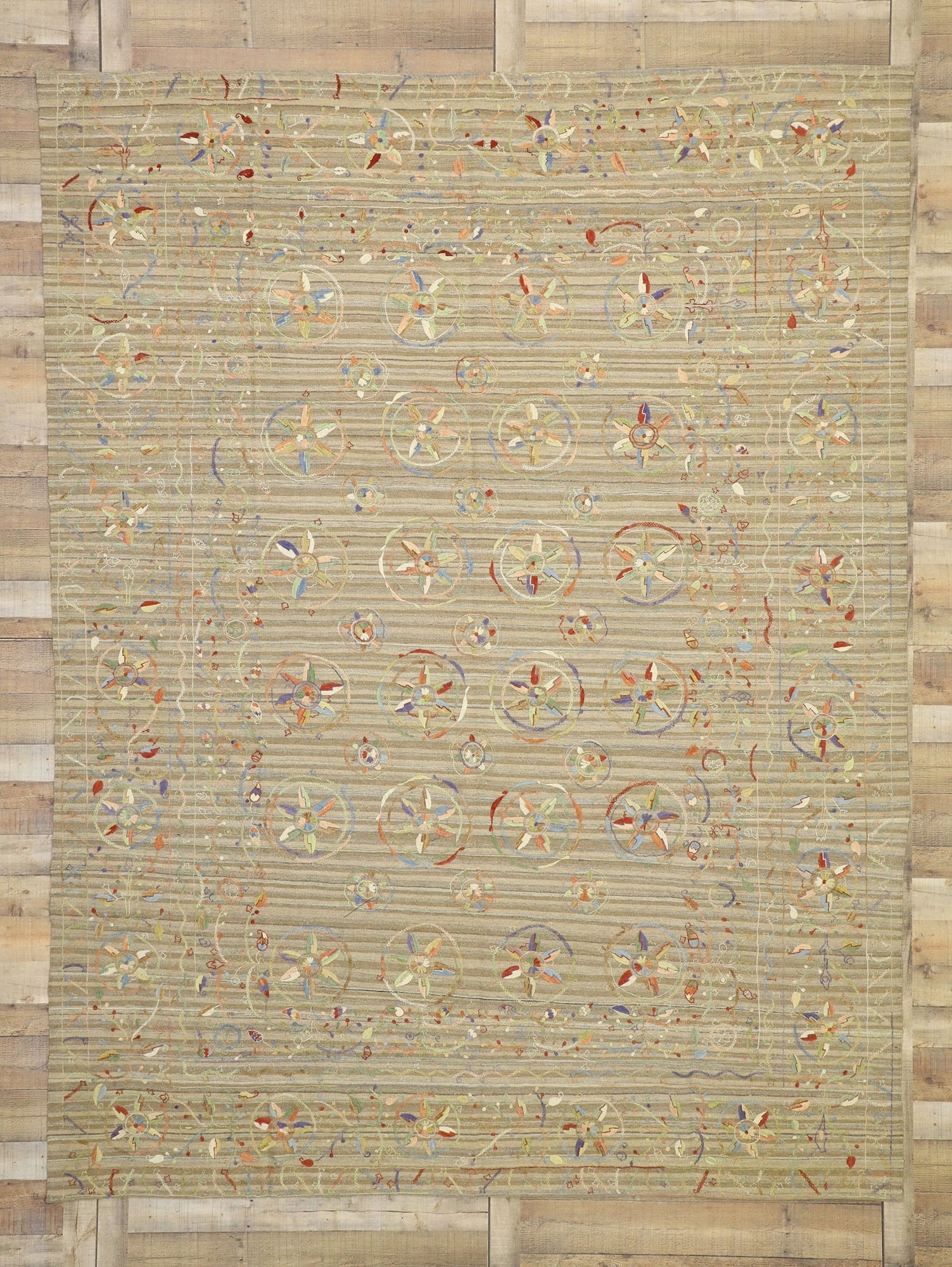 9 x 12 Vintage Uzbek Afghan Kilim Rug 80111