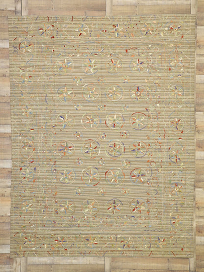 9 x 12 Vintage Uzbek Afghan Kilim Rug 80111