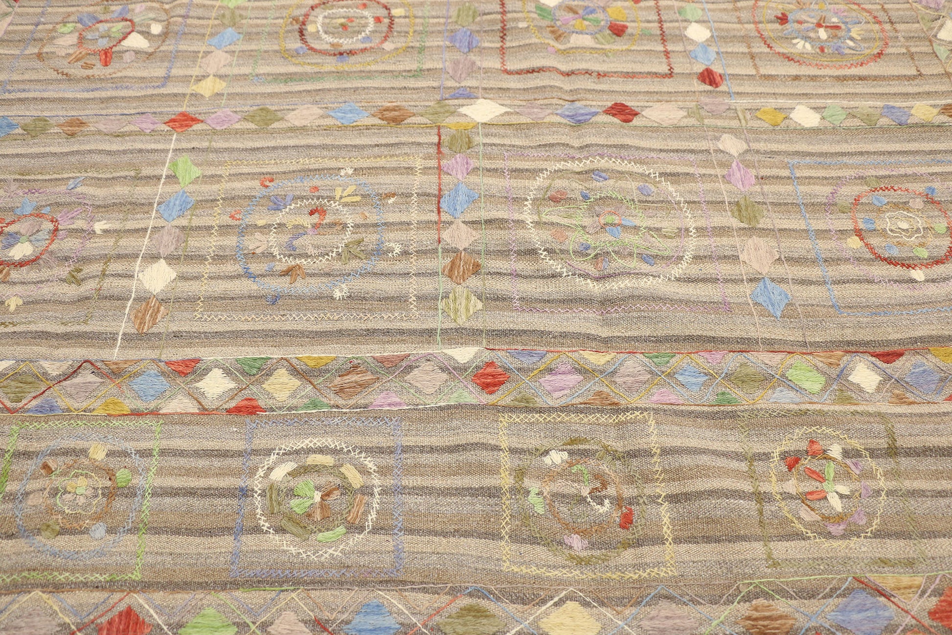 8 x 10 Vintage Afghan Uzbek Kilim Rug 80114