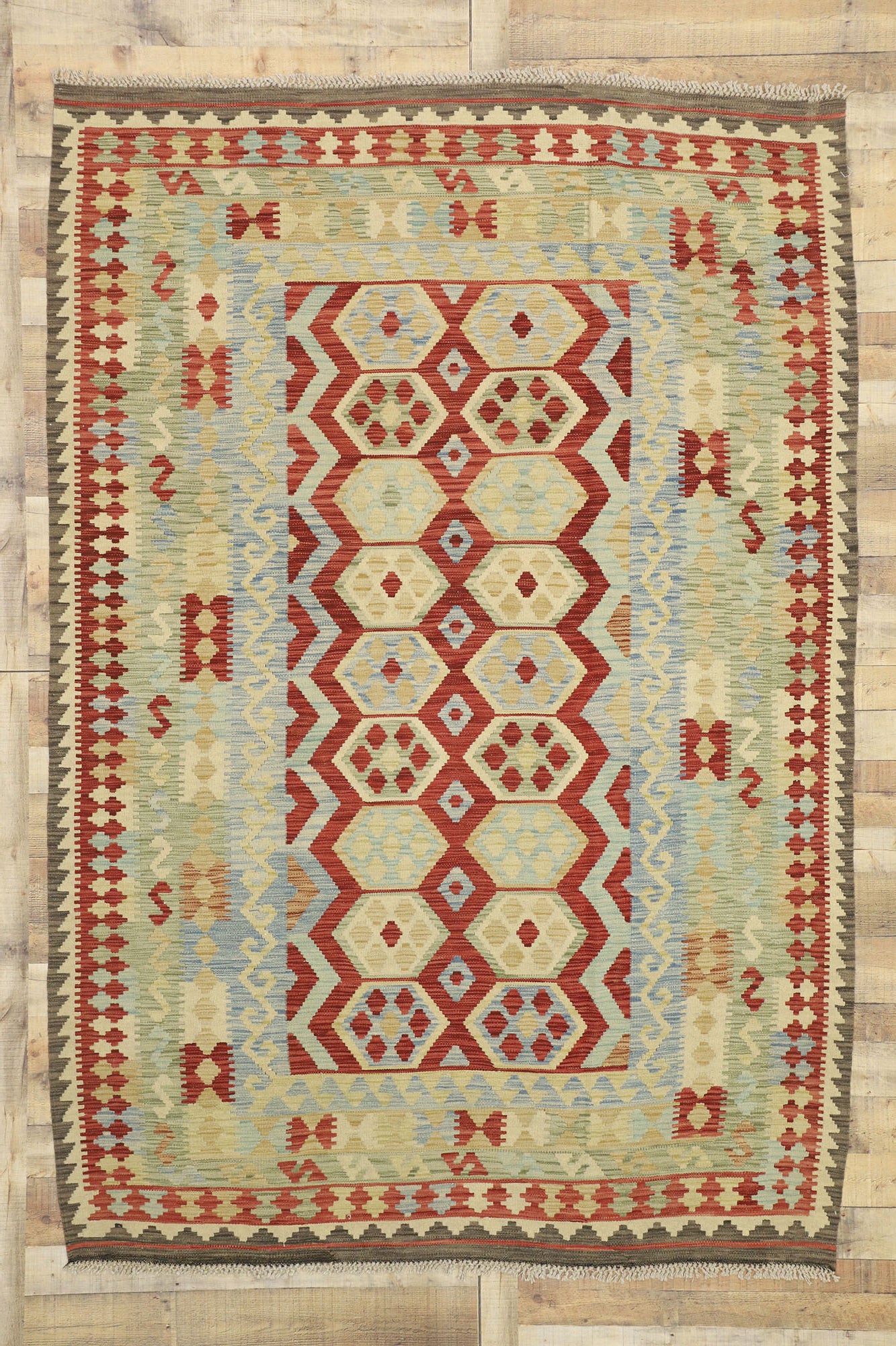 7 x 10 Vintage Afghan Kilim Rug 80119