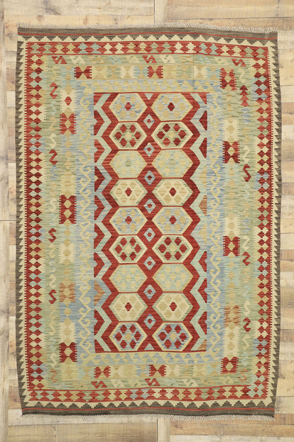 7 x 10 Vintage Afghan Kilim Rug 80119