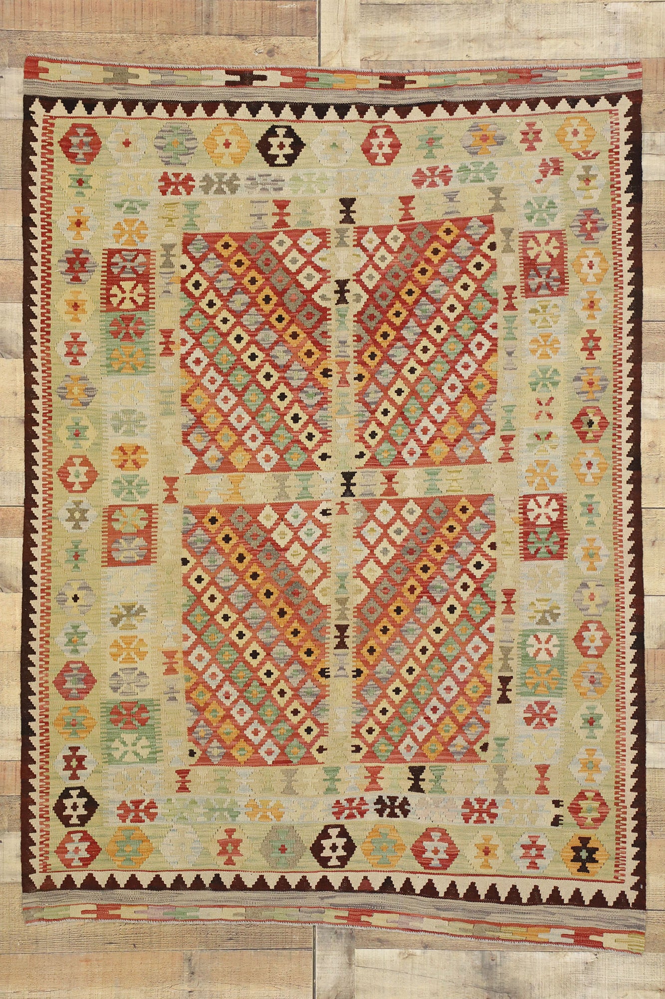 5 x 7 Vintage Afghan Kilim Rug 80125