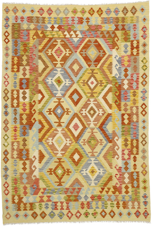 7 x 10 Vintage Afghan Kilim Rug 80132
