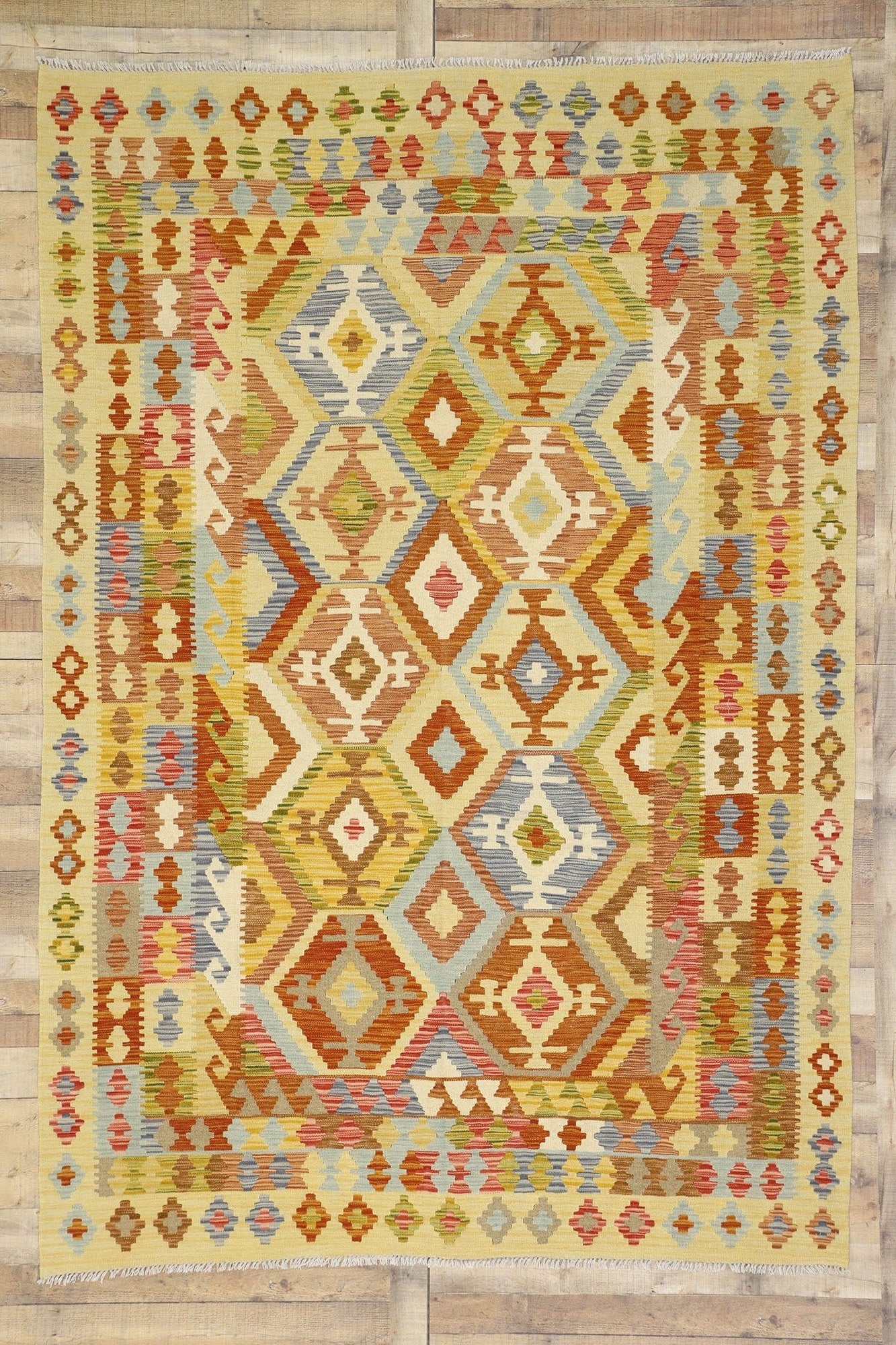 7 x 10 Vintage Afghan Kilim Rug 80132