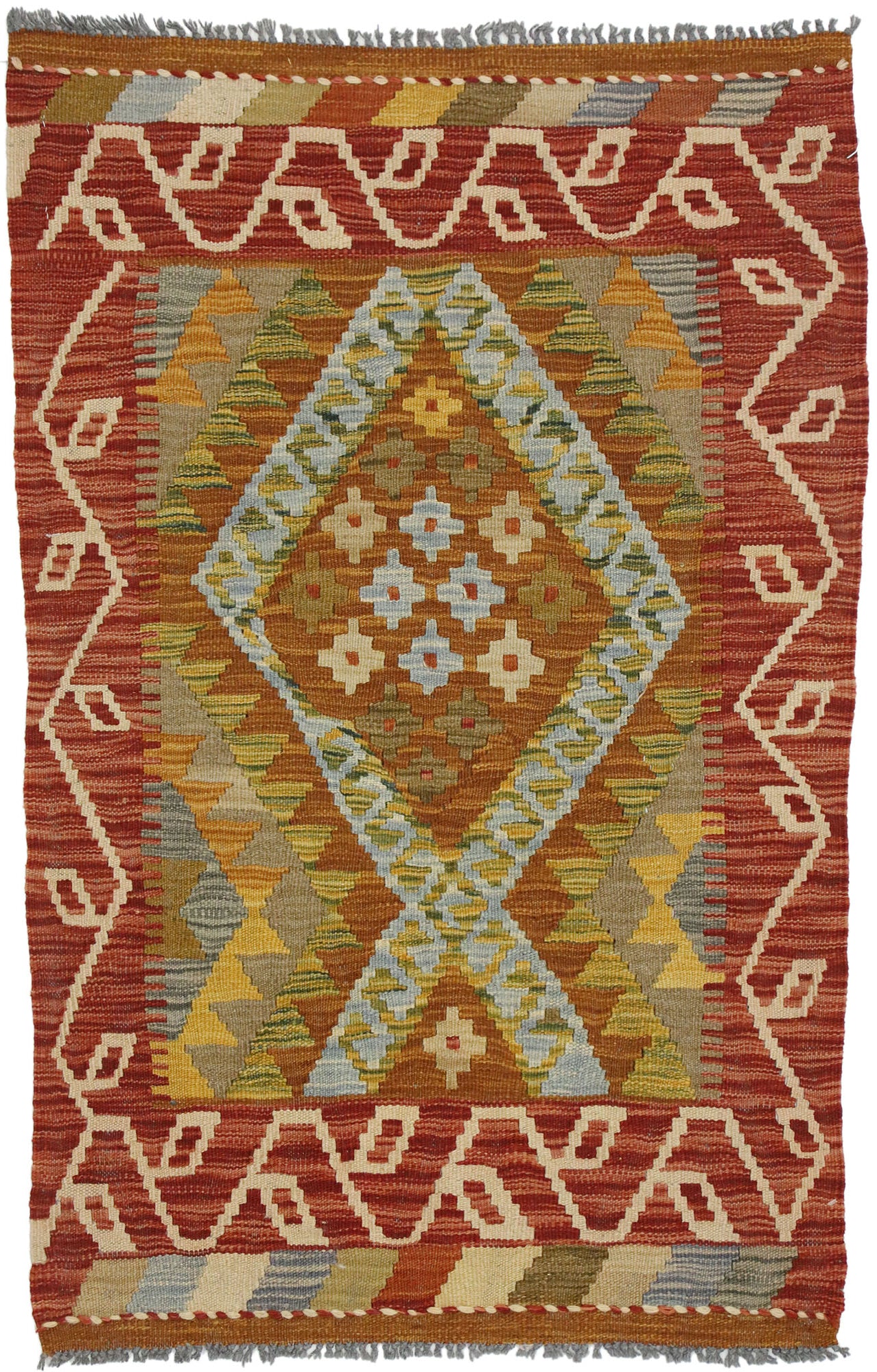 3 x 4 Vintage Afghan Kilim Rug 80135