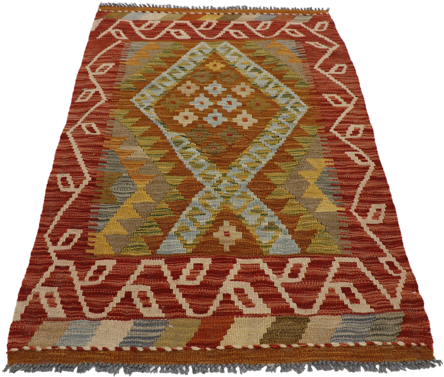 3 x 4 Vintage Afghan Kilim Rug 80135