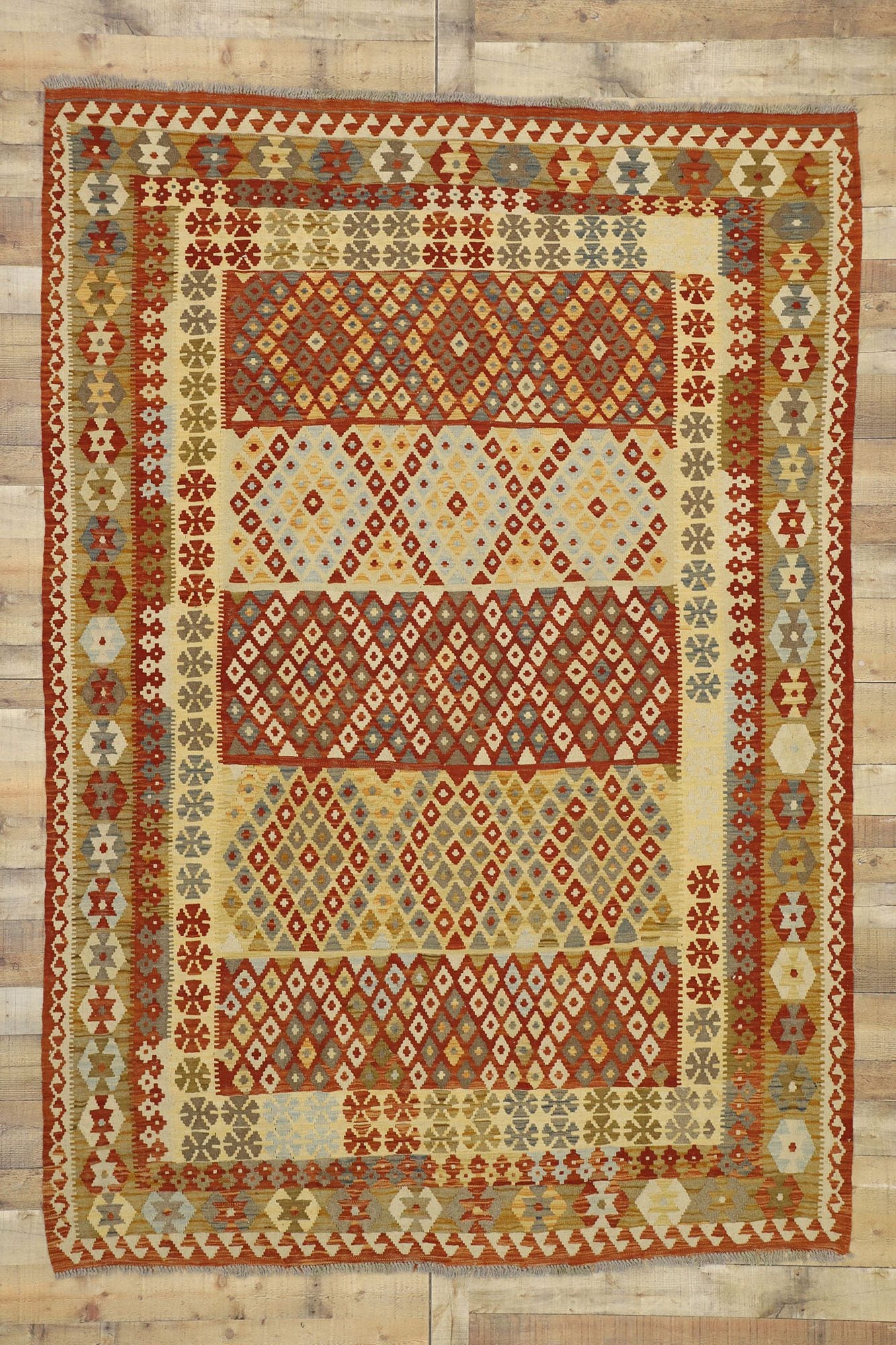 7 x 9 Vintage Afghan Kilim Rug 80160