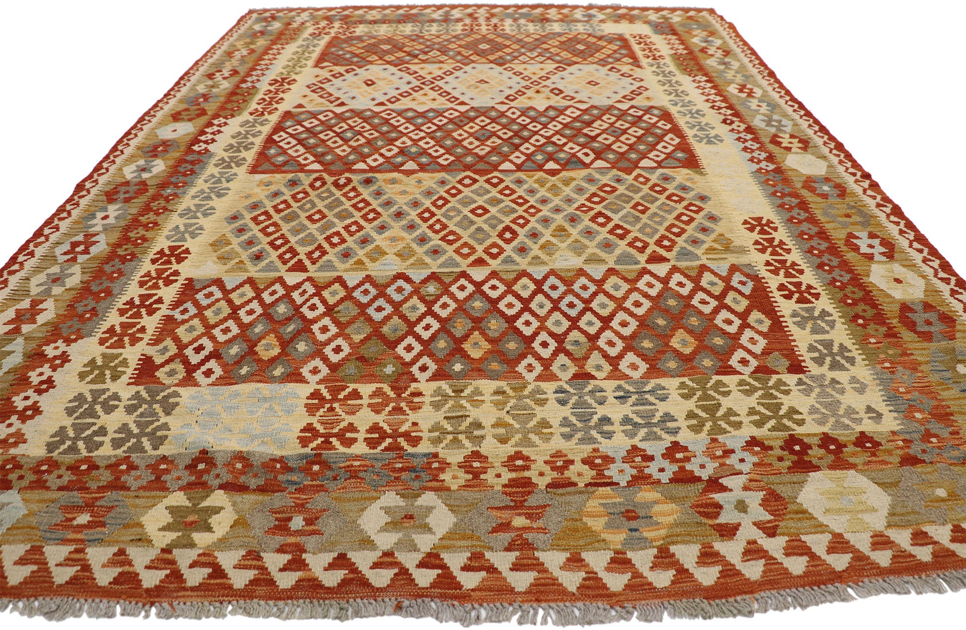 7 x 9 Vintage Afghan Kilim Rug 80160