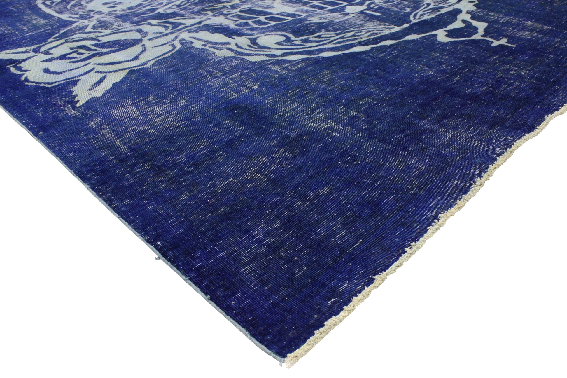 8 x 10 Vintage Blue Overdyed Skull Rug 80239