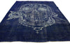 8 x 10 Vintage Blue Overdyed Skull Rug 80239