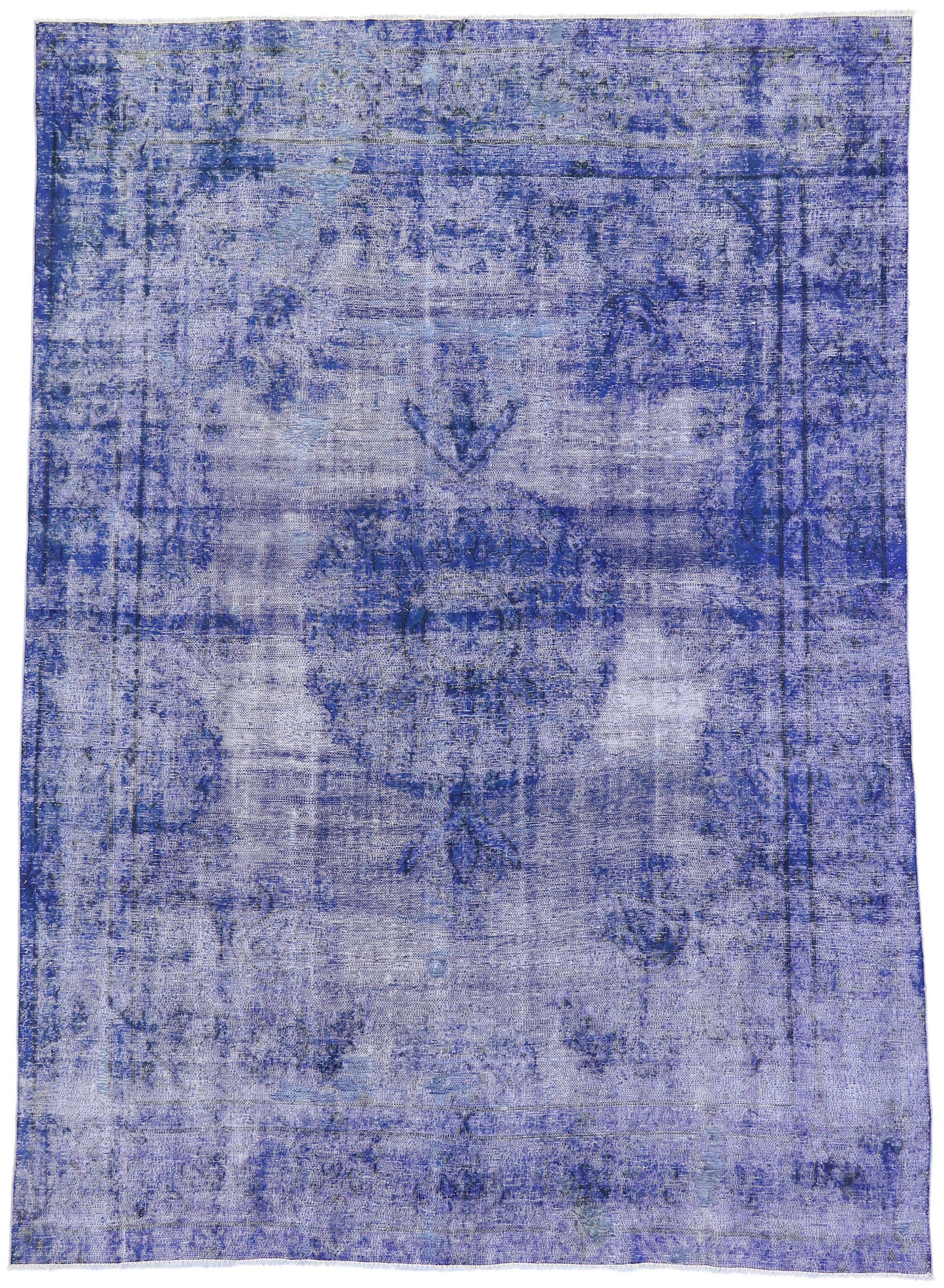 8 x 12 Vintage Blue Overdyed Persian Rug 80243