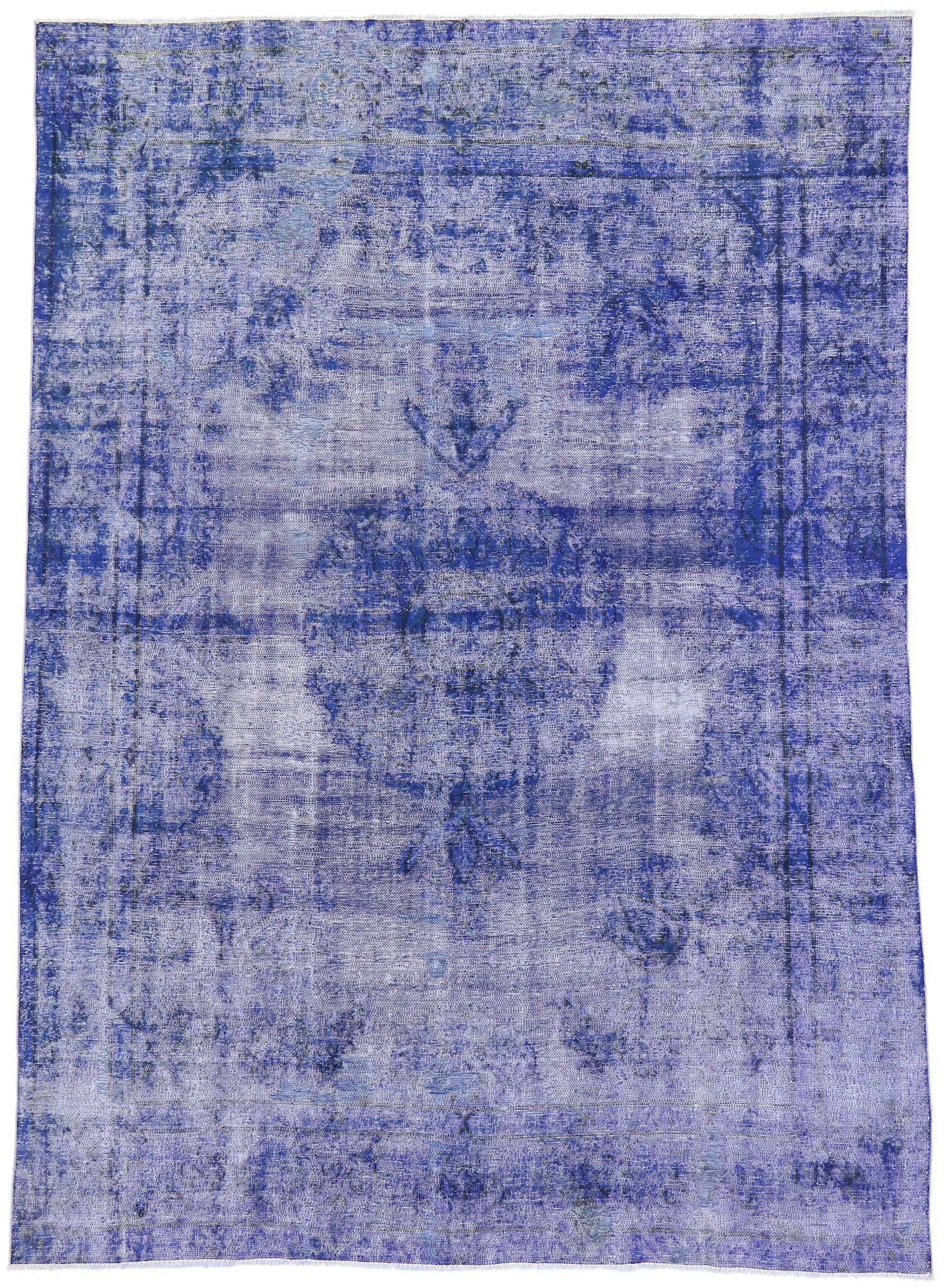 8 x 12 Vintage Blue Overdyed Persian Rug 80243