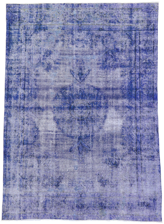 8 x 12 Vintage Blue Overdyed Persian Rug 80243