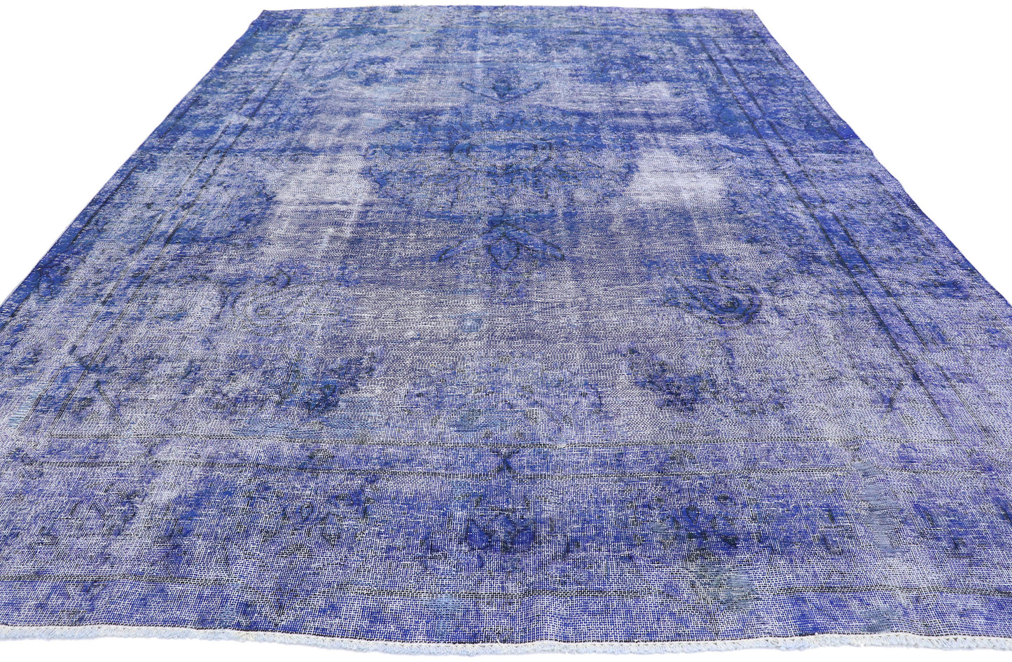 8 x 12 Vintage Blue Overdyed Persian Rug 80243