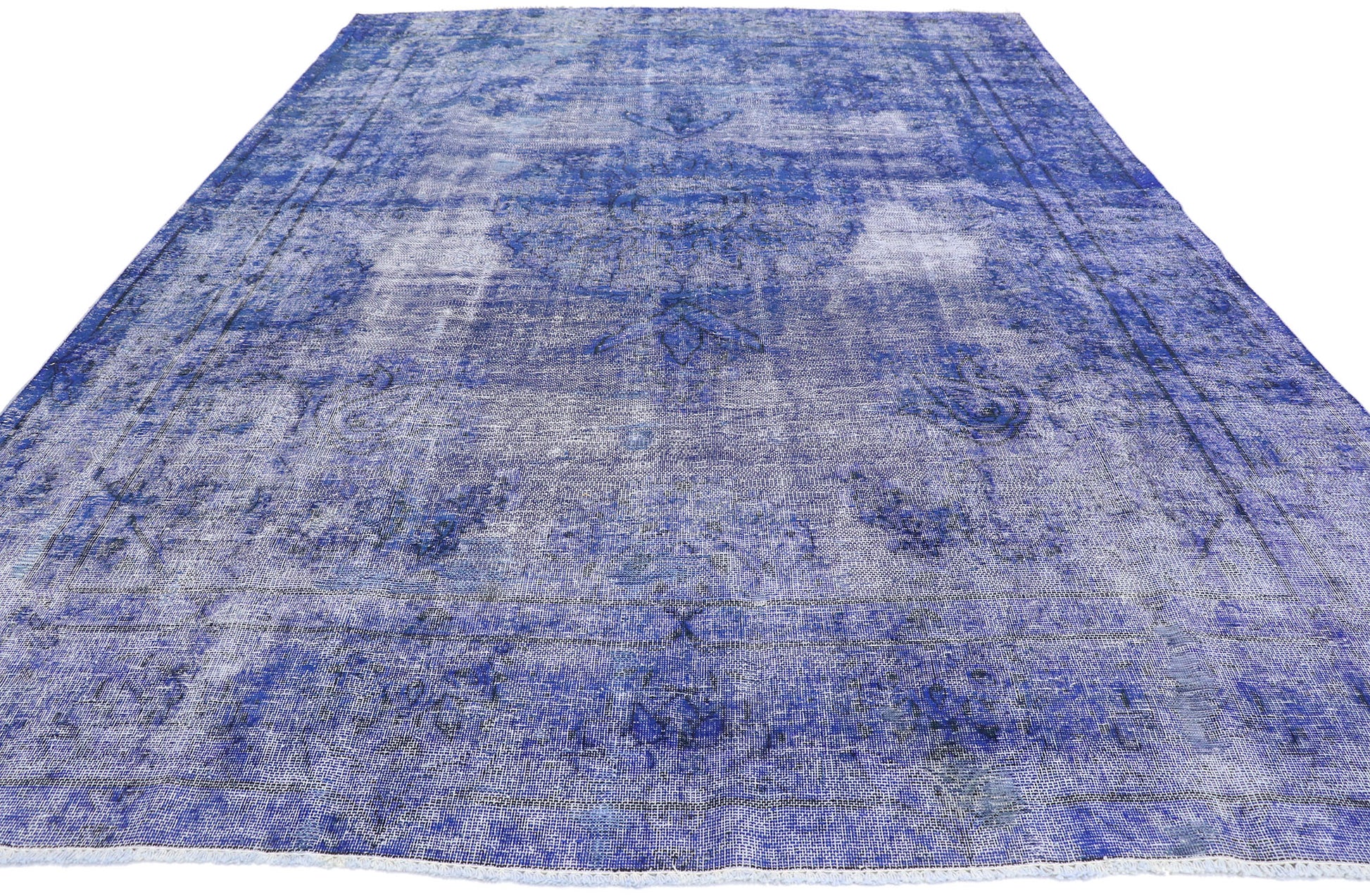 8 x 12 Vintage Blue Overdyed Persian Rug 80243