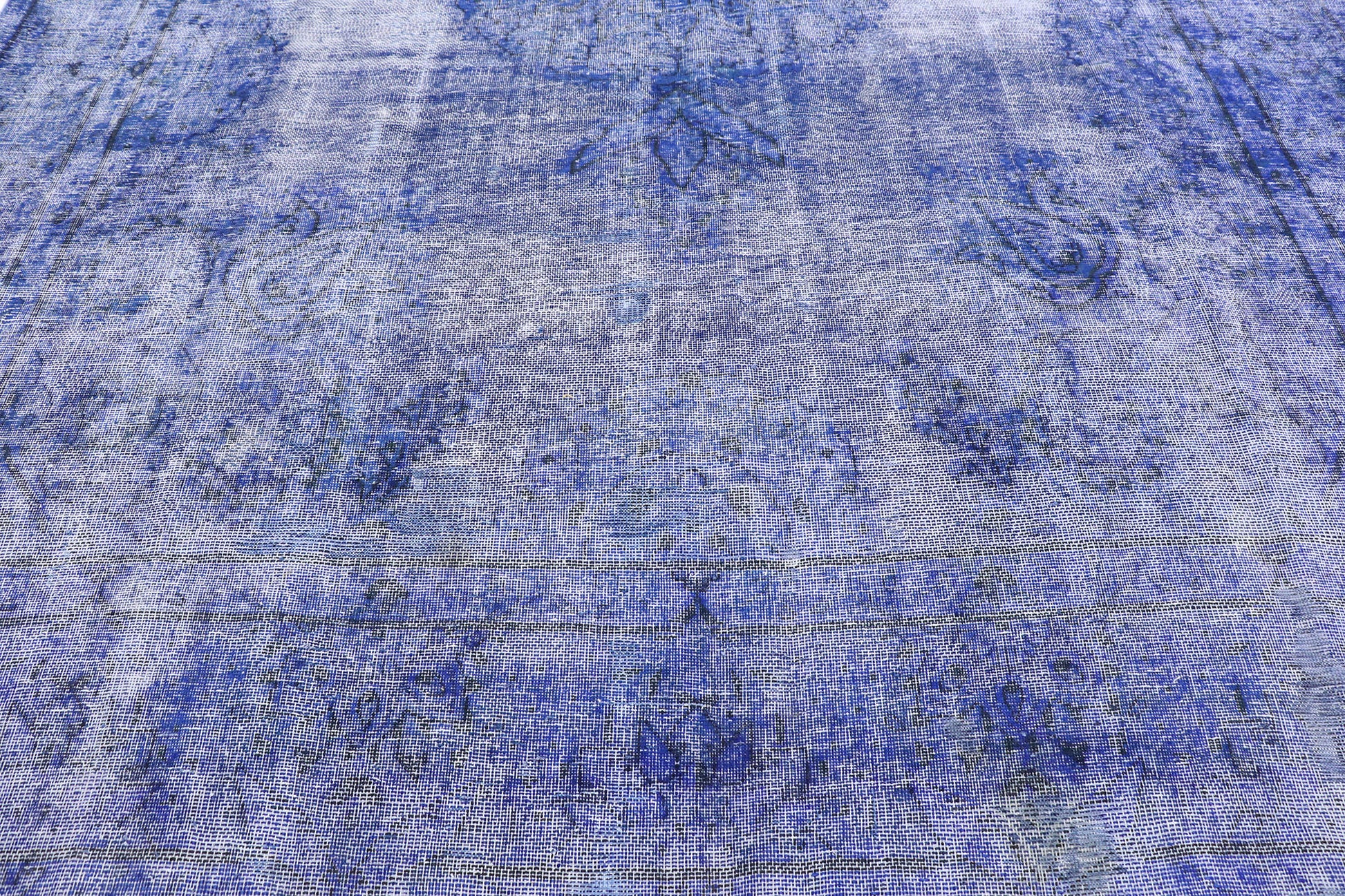 8 x 12 Vintage Blue Overdyed Persian Rug 80243