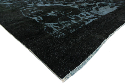9 x 13 Vintage Persian Black Overdyed Rug 80247