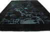 9 x 13 Vintage Persian Black Overdyed Rug 80247