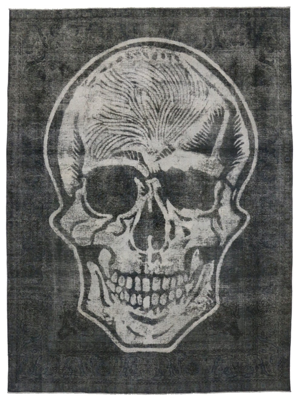 10 x 13 Vintage Overdyed Skull Rug 80275