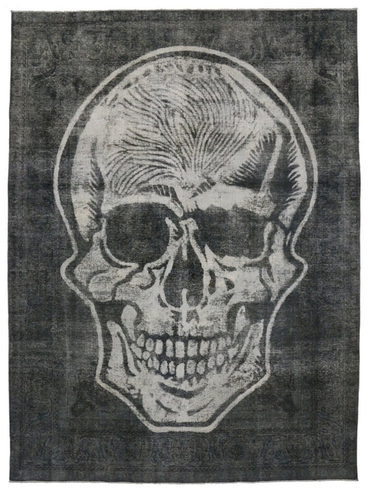 10 x 13 Vintage Overdyed Skull Rug 80275