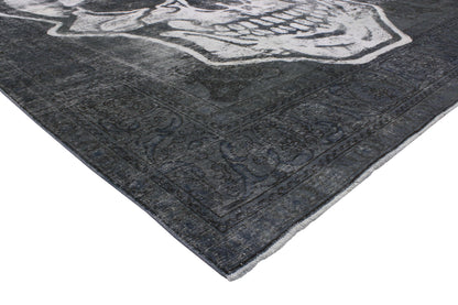 10 x 13 Vintage Overdyed Skull Rug 80275