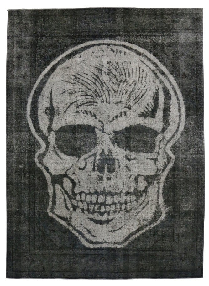 8 x 11 Vintage Overdyed Skull Rug 80277