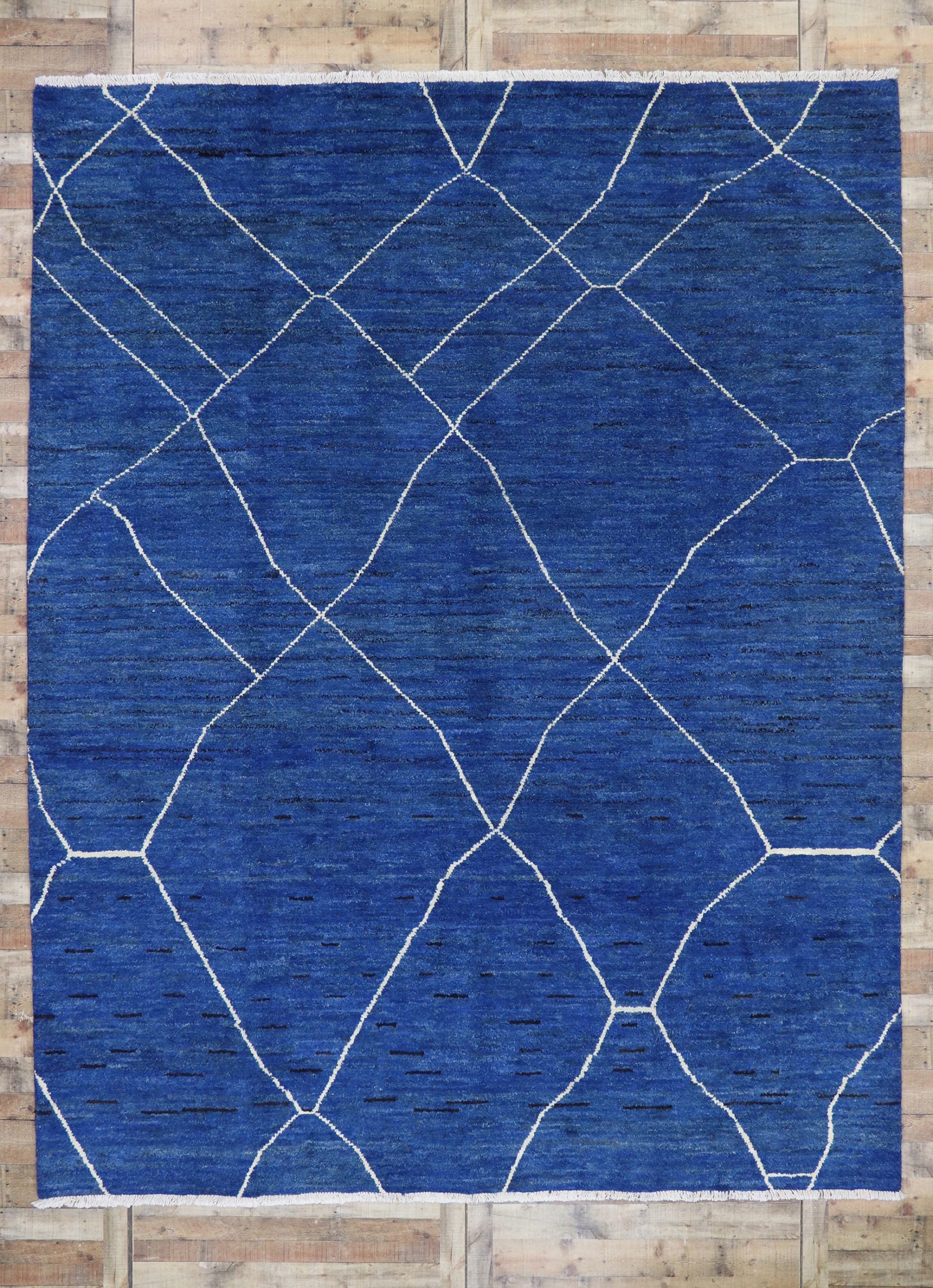 10 x 13 Contemporary Blue Moroccan Rug 80290
