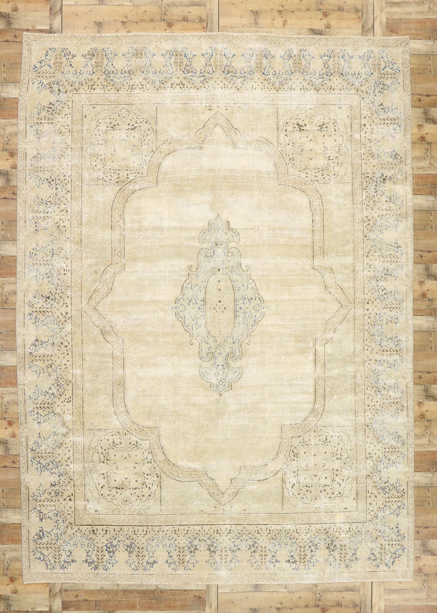 10 x 14 Vintage Persian Kerman Rug 80303