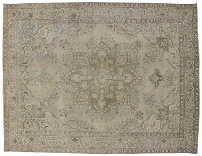 10 x 13 Vintage Persian Tabriz Rug 80305