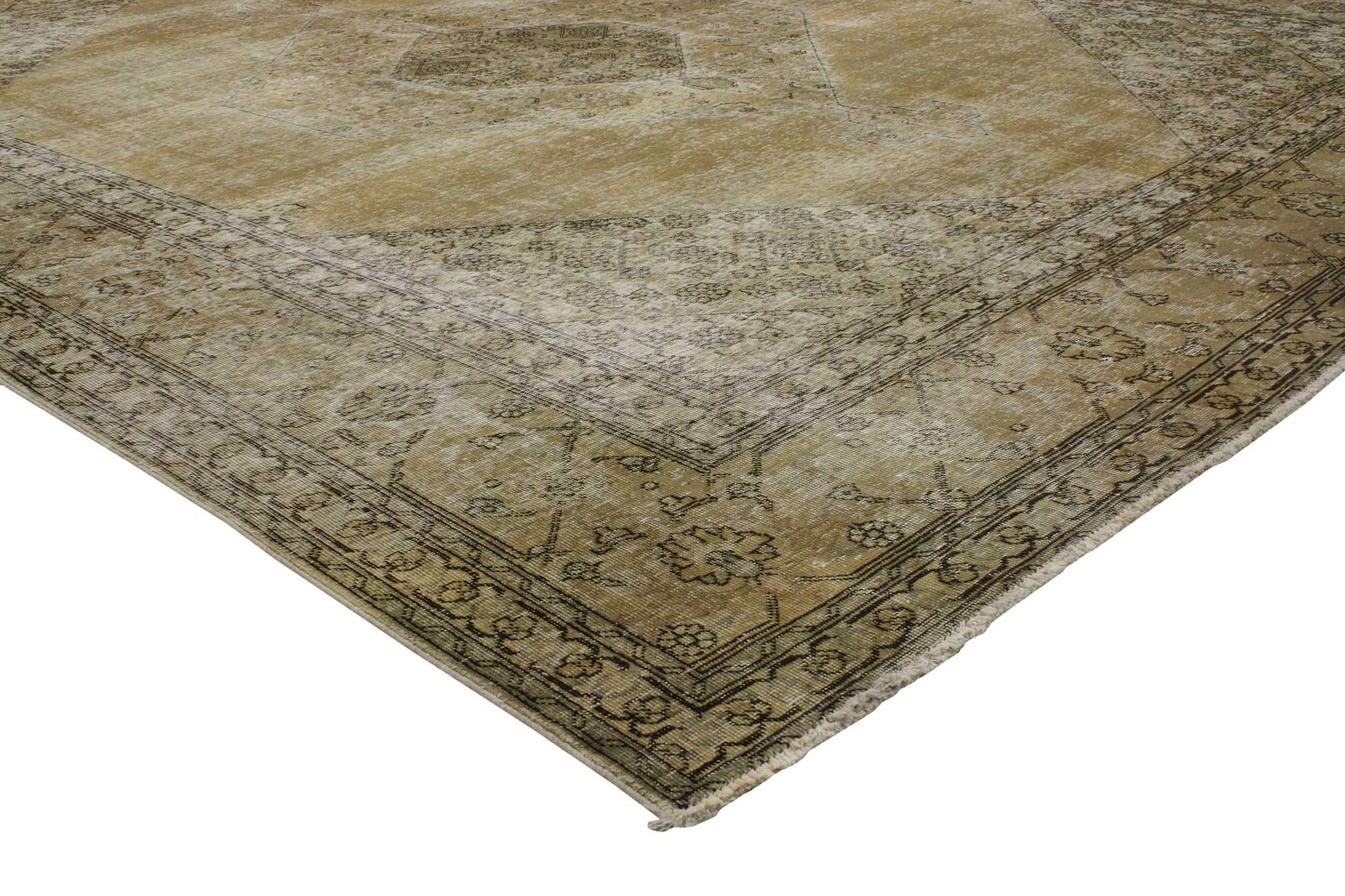 10 x 12 Distressed Vintage Persian Tabriz Rug 80309