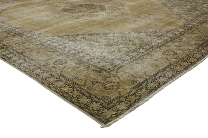 10 x 12 Distressed Vintage Persian Tabriz Rug 80309