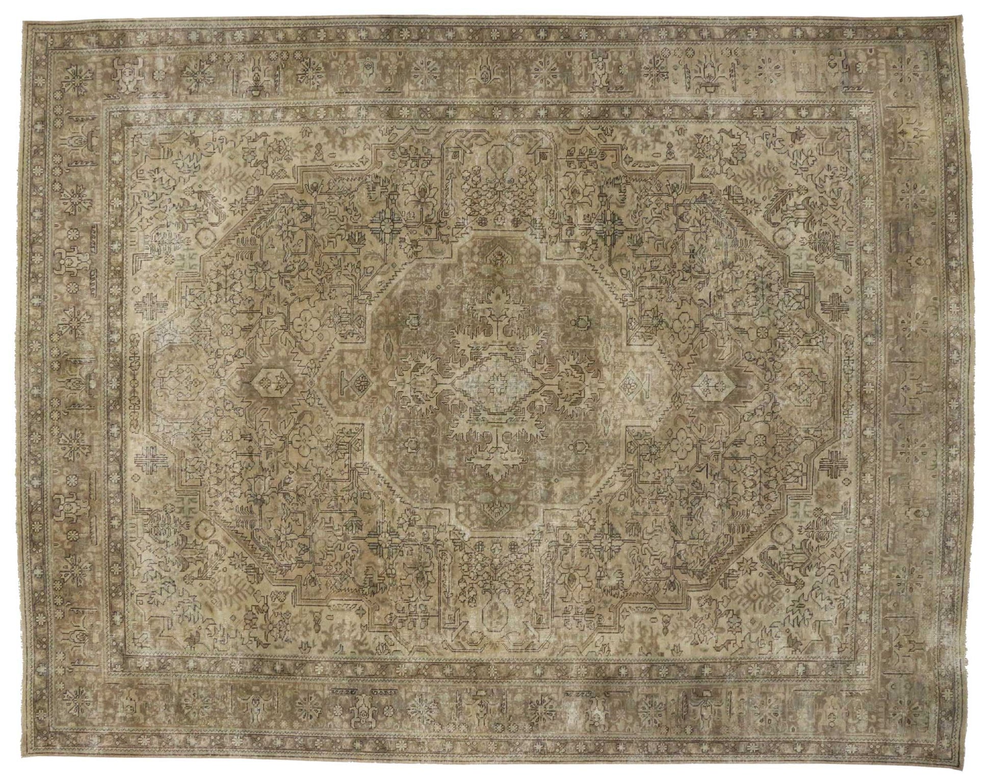 10 x 13 Vintage Tabriz Rug 80315