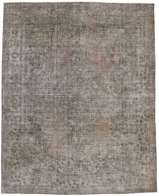 11 x 14 Distressed Vintage Persian Tabriz Rug 80322