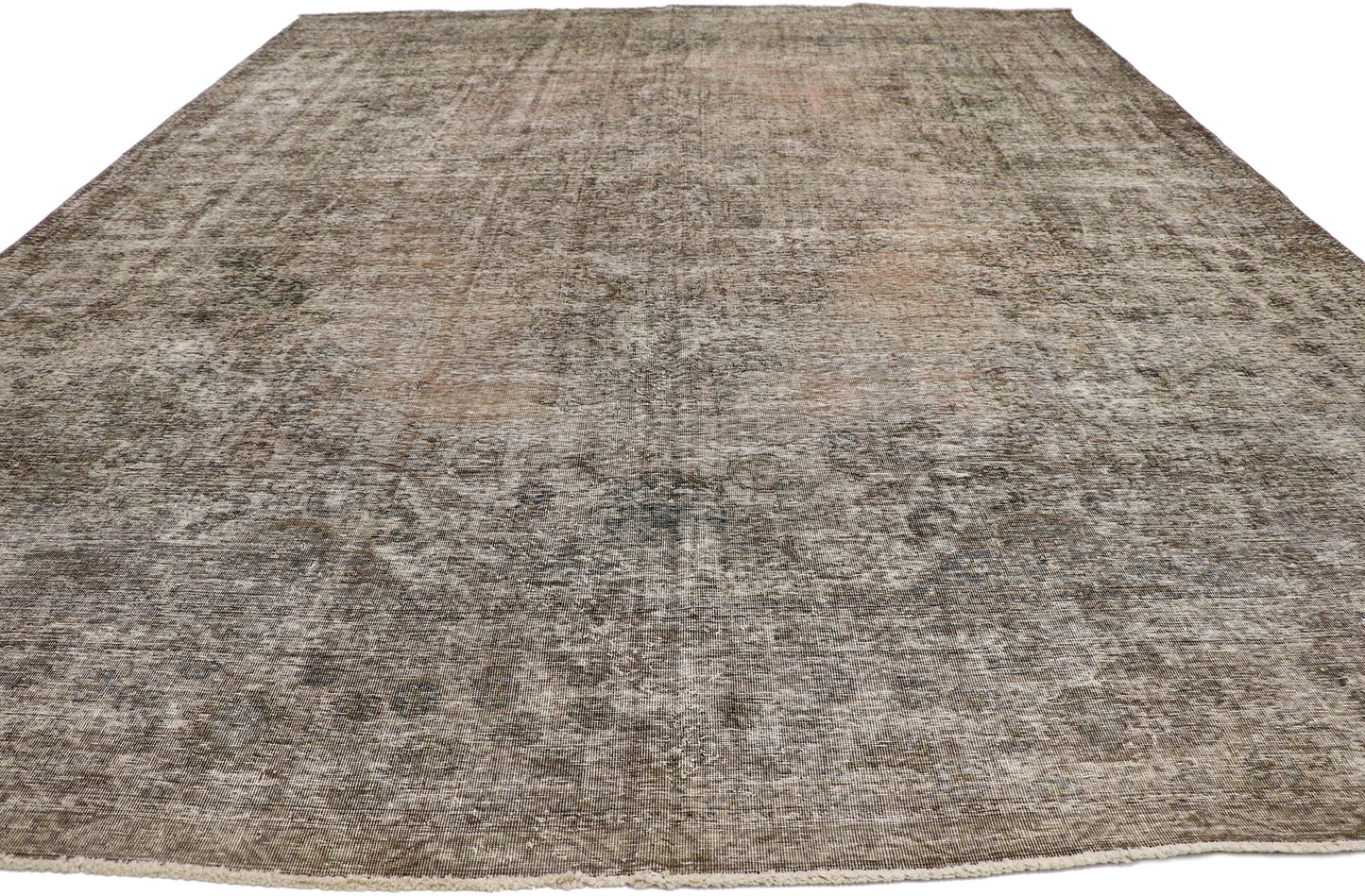 11 x 14 Distressed Vintage Persian Tabriz Rug 80322