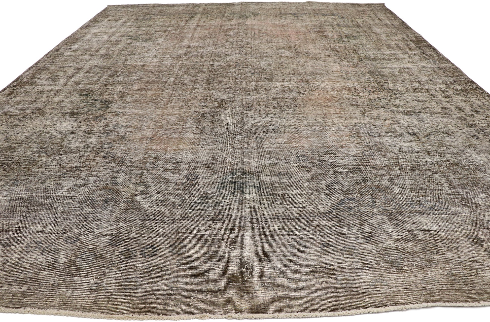 11 x 14 Distressed Vintage Persian Tabriz Rug 80322