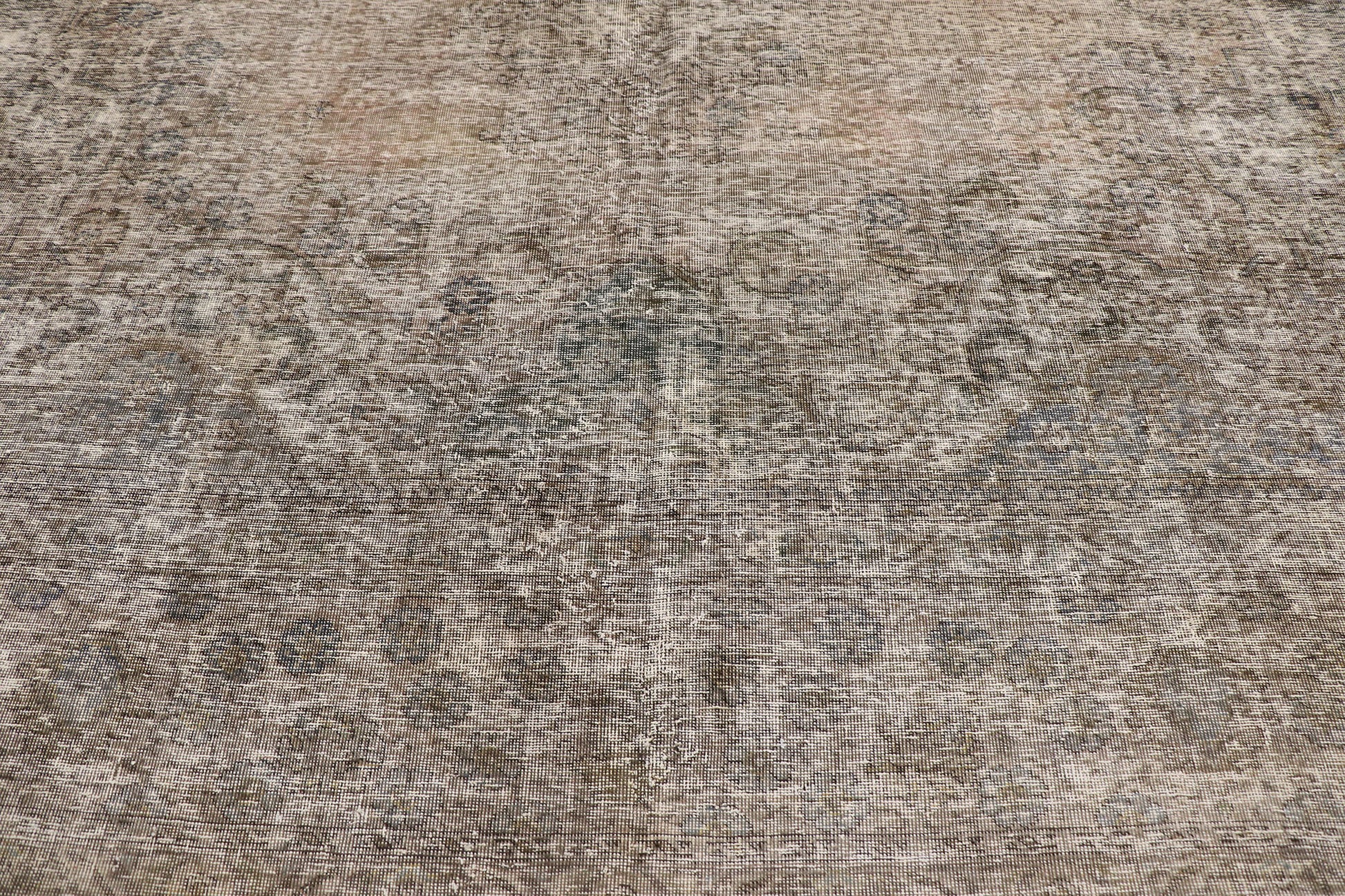 11 x 14 Distressed Vintage Persian Tabriz Rug 80322
