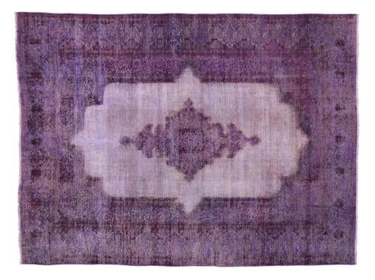8 x 11 Vintage Distressed Purple Overdyed Rug 80413