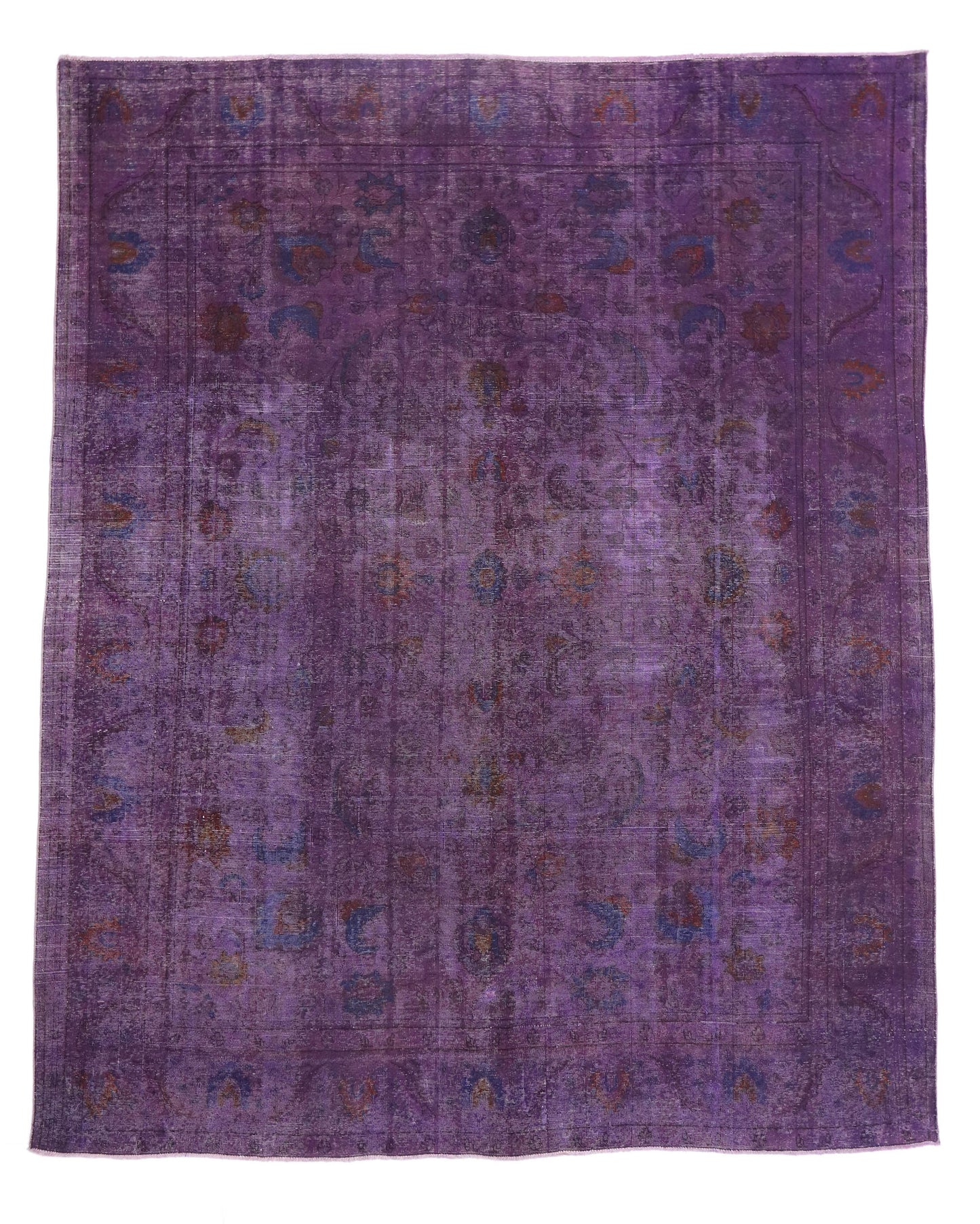 10 x 12 Vintage Distressed Purple Overdyed Rug 80416