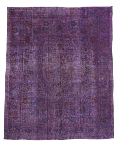 10 x 12 Vintage Distressed Purple Overdyed Rug 80416