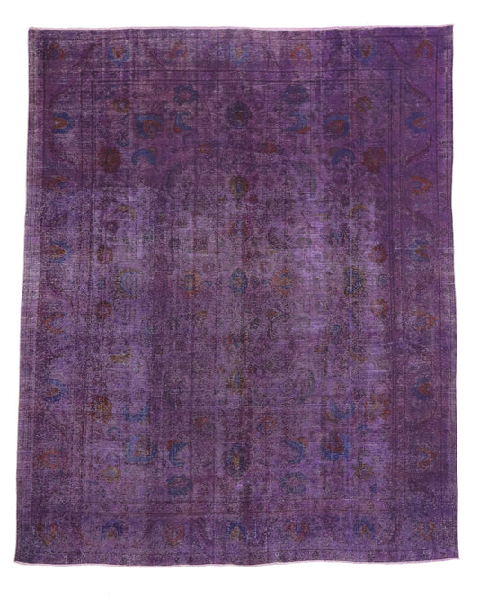 10 x 12 Vintage Distressed Purple Overdyed Rug 80416