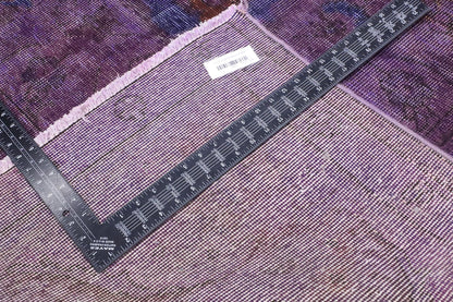 10 x 12 Vintage Distressed Purple Overdyed Rug 80416