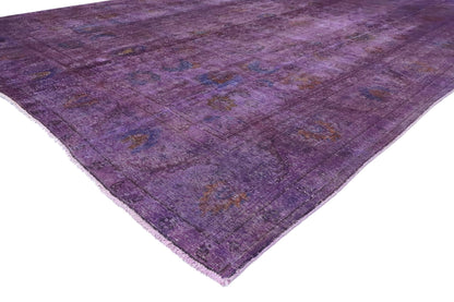 10 x 12 Vintage Distressed Purple Overdyed Rug 80416