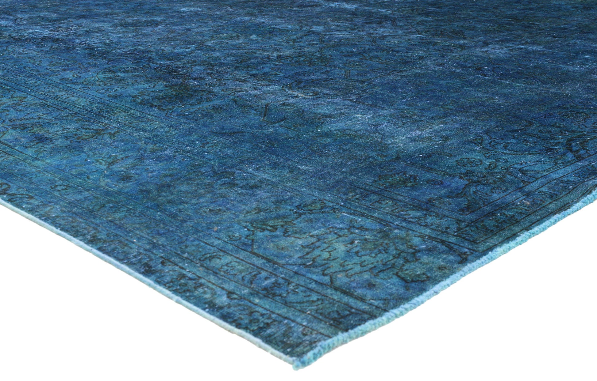 11 x 12 Vintage Blue Overdyed Rug 80425