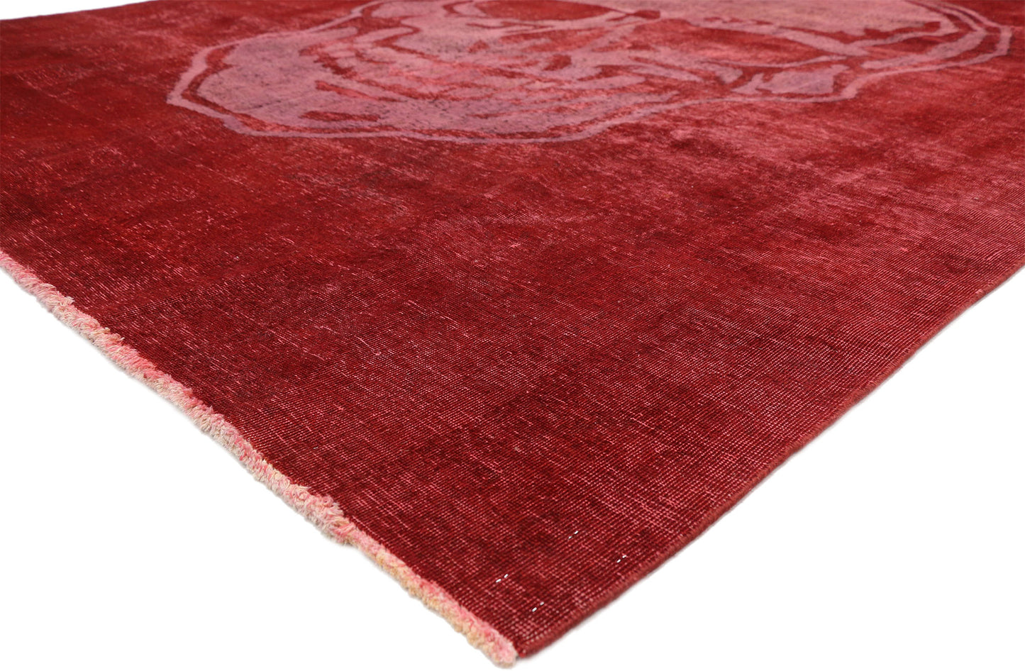 9 x 12 Vintage Overdyed Skull Rug 80458