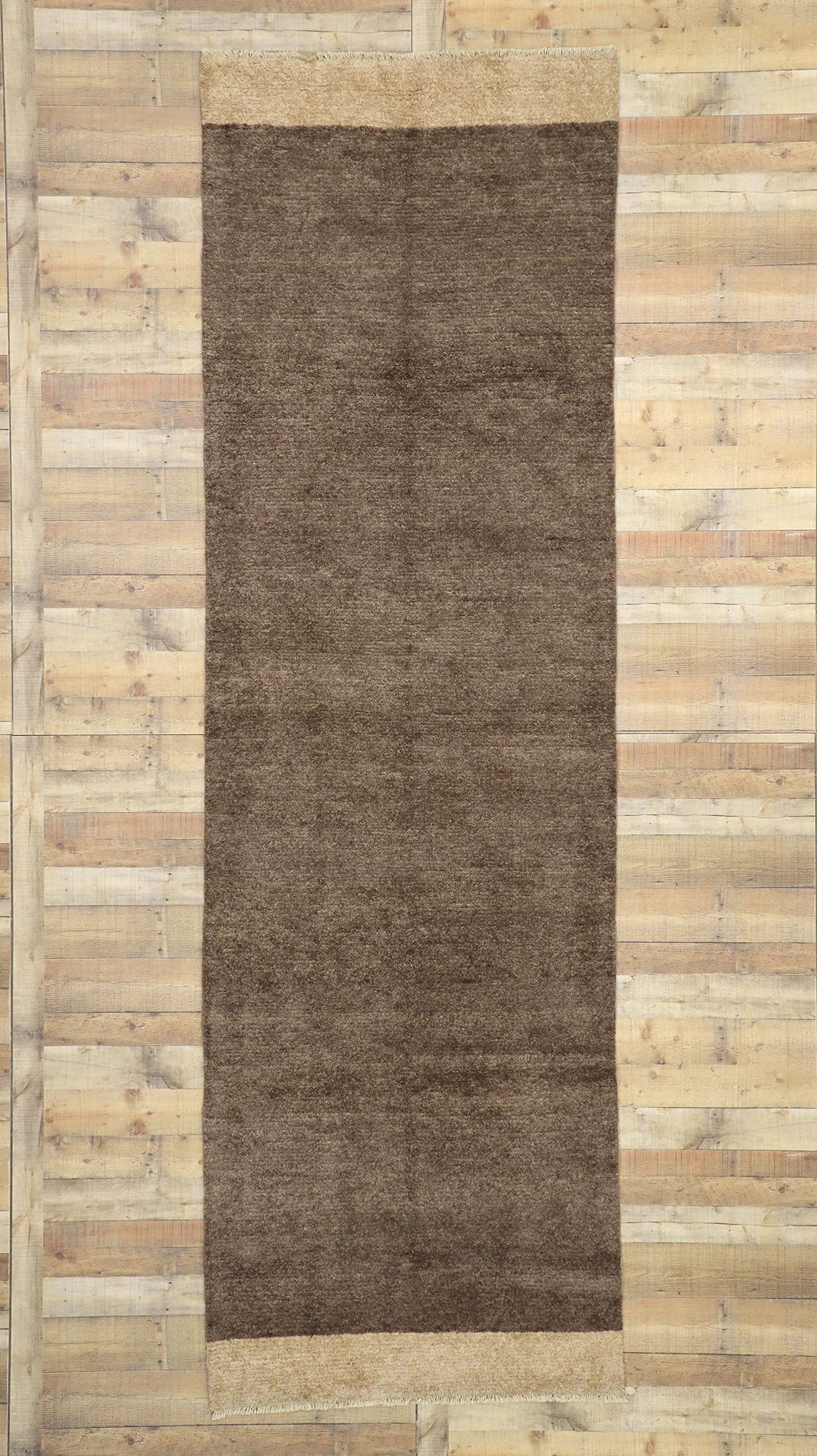 4 x 13 Modern Brown Moroccan Runner 80504