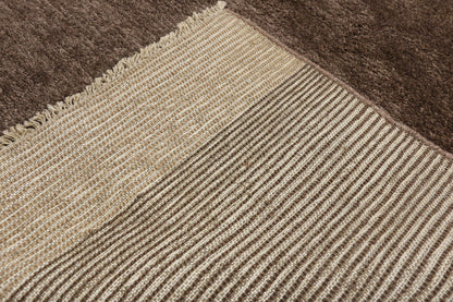 4 x 13 Modern Brown Moroccan Runner 80504